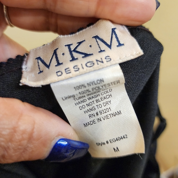 MKM Designs Women's Black Nylon Strappy Tank top size M - Picture 2 of 10